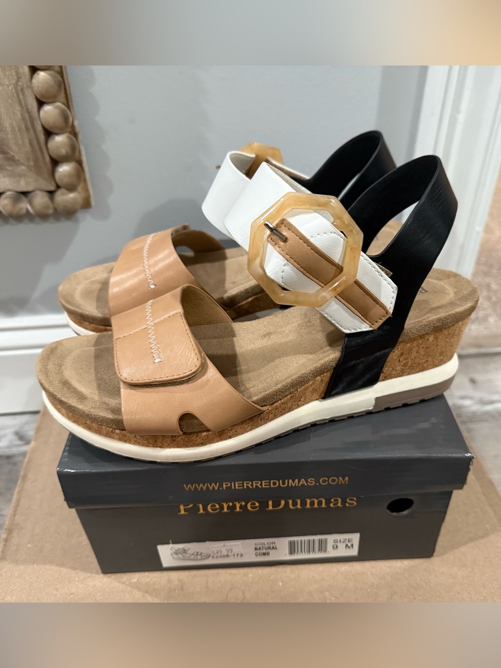Pierre Dumas Multi-Color Cork Platform Wedge Sandal